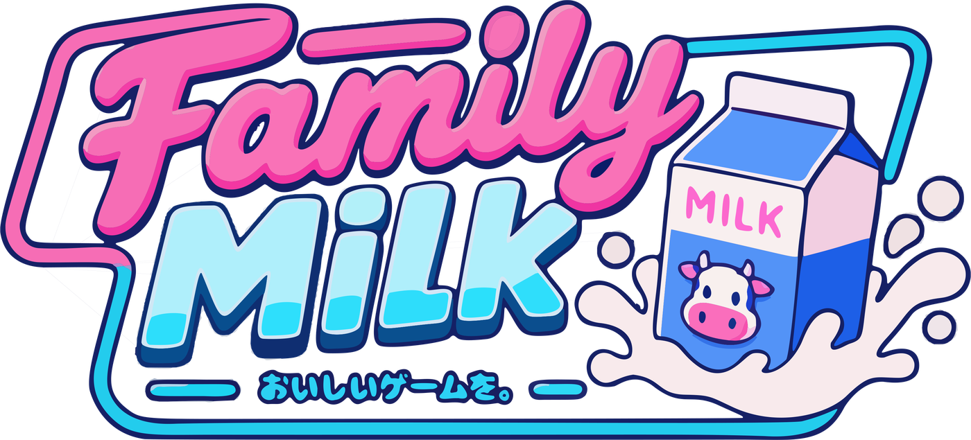 Family Milk logo: a milk carton with a cow, splashing into fresh milk